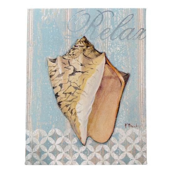 Paul Brent "Relax" Spa Shells II Small Canvas Art Print - Picture 1 of 5